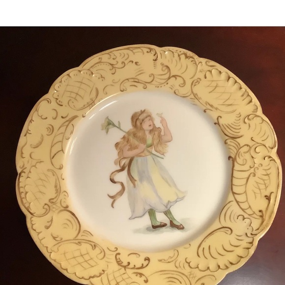 Haviland & Co. Limoges Hand Painted Fairy Plate - Picture 6 of 6